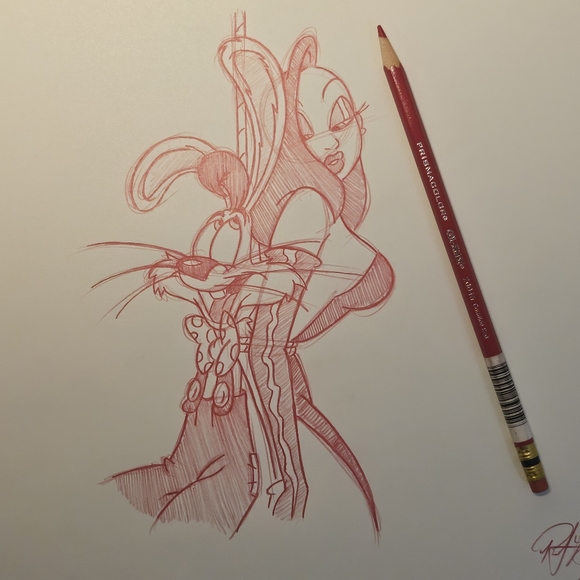 Disney | Art | Disney Amblin Roger And Jessica Rabbit Drawingsketch ...